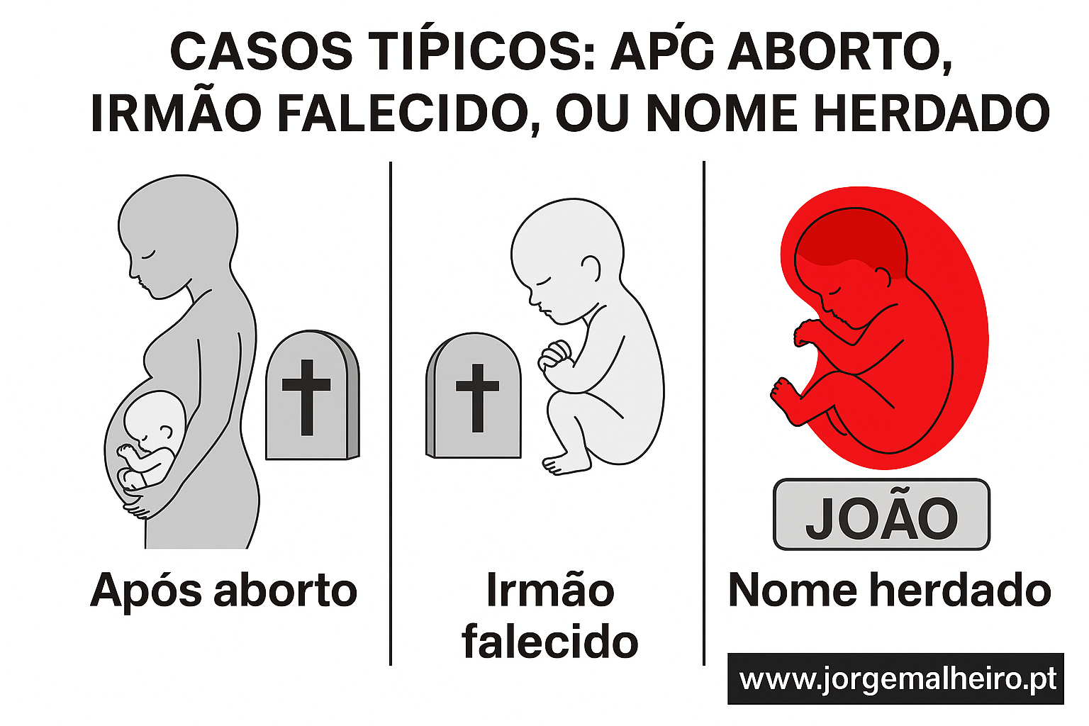 Casos típicos: após aborto, irmão falecido, ou nome herdado.